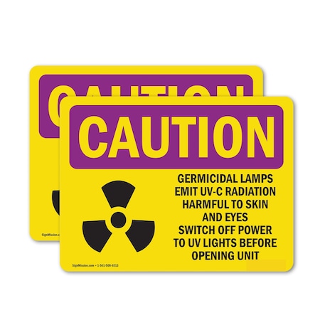 Signmission Radiation & Laser Sign, 3.5 in H x 5 in W, Vinyl Decal, Rectangle OS-2PACK-CR-D-35-L-10138